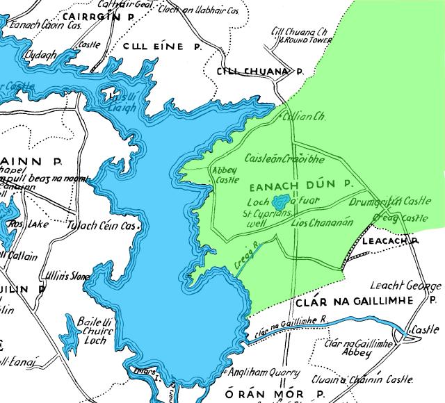 Map showing parish of Annaghdown