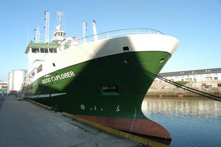 RV Celtic Explorer moored at Galway docks
