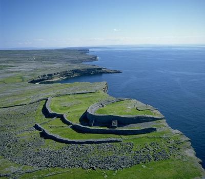 A view of the Dun Aonghasa fort from the air